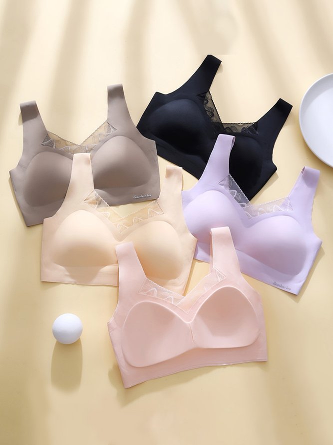 Lace Latex Seamless Wireless Tank Bra