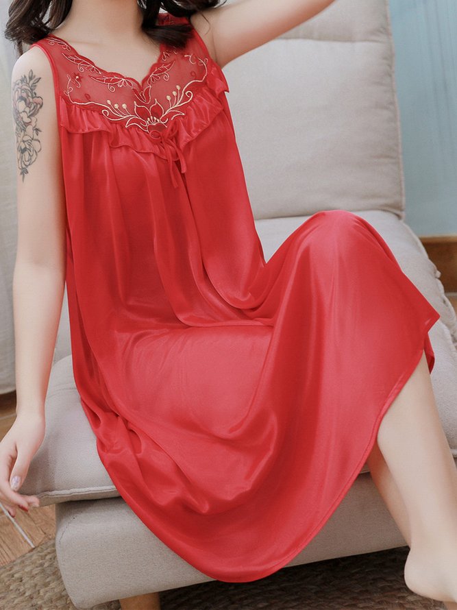 Sexy Lace Loose Ice Silk Nightdress