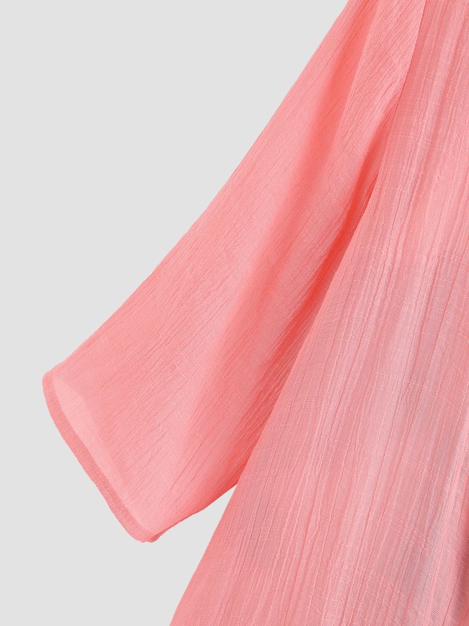 Crew Neck Floral Tulip Casual Two-piece Set Dress with Cardigan