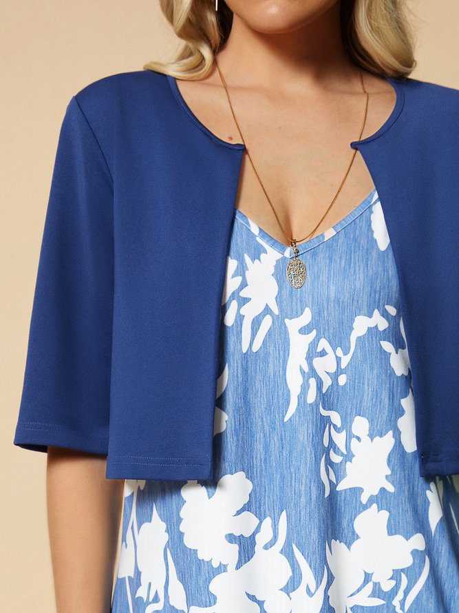 Regular Fit Casual Floral Two-Piece Set