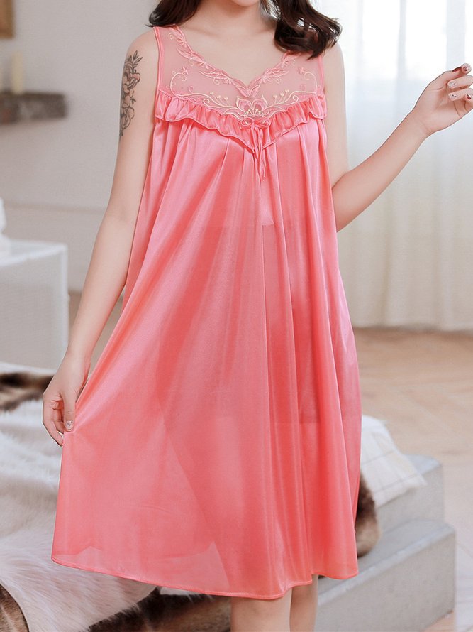 Sexy Lace Loose Ice Silk Nightdress