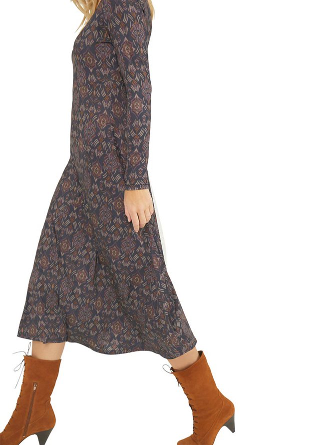 Ethnic Crew Neck Dress