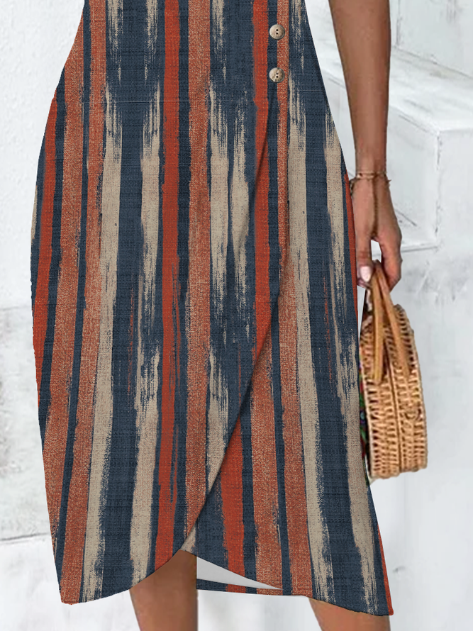 Casual V Neck Loose Jersey Dress