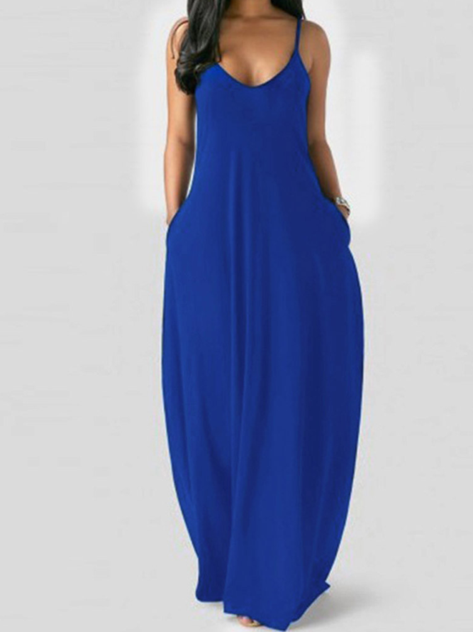 Cotton Loosen Solid Weaving Dress