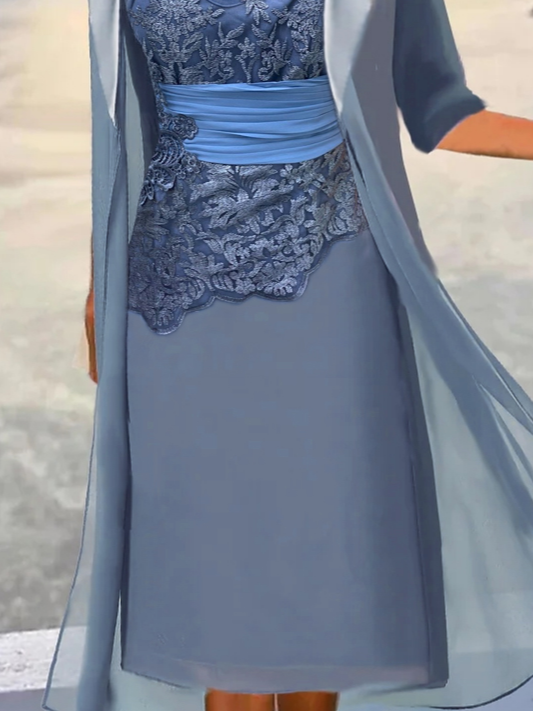 Regular Fit Crew Neck Plain Two-Piece Set