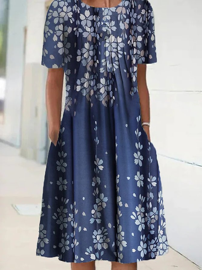 Loosen Vacation Short Sleeve Knit Dress