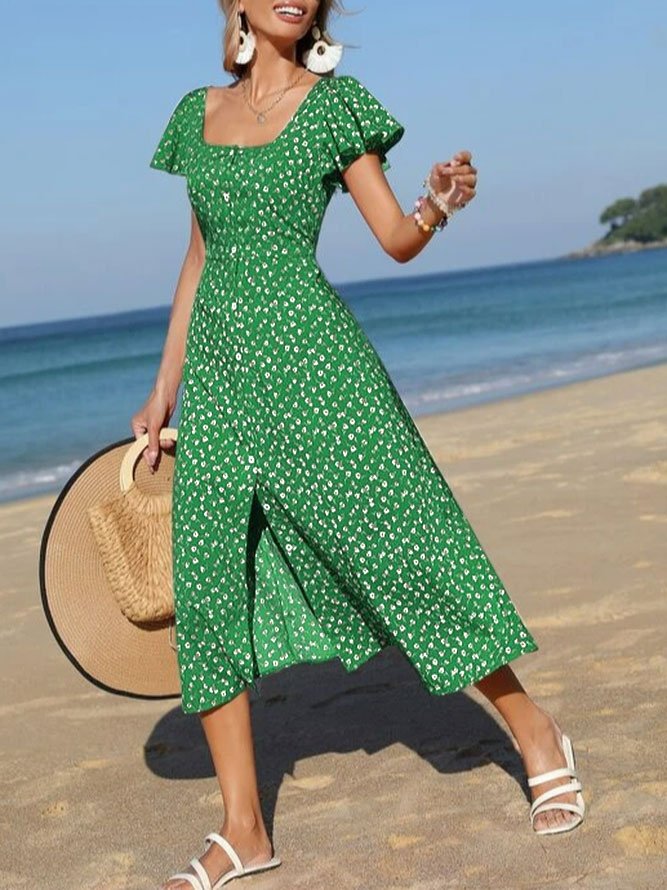 Boho Ditsy Floral Regular Fit Dress