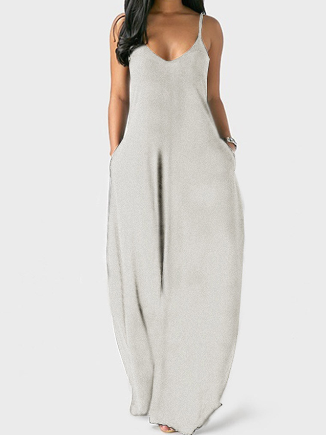 Cotton Loosen Solid Weaving Dress