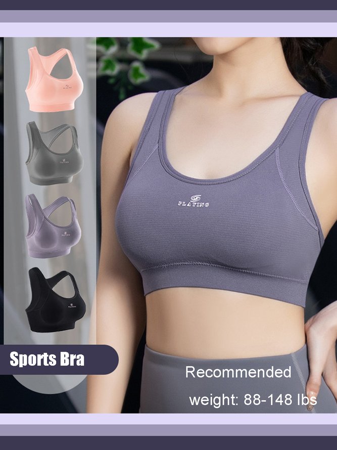 Sports Lettering Shock Absorbing Sports Bra