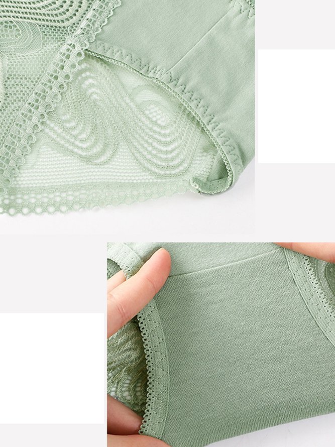 Breathable and Comfortable Lace Cotton High Waist Panties