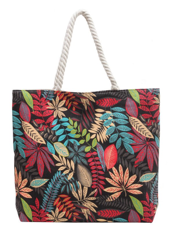 Bohemia Tropical Plant Pattern Large Capacity Shoulder Bag Casual Urban Women's Tote Bag