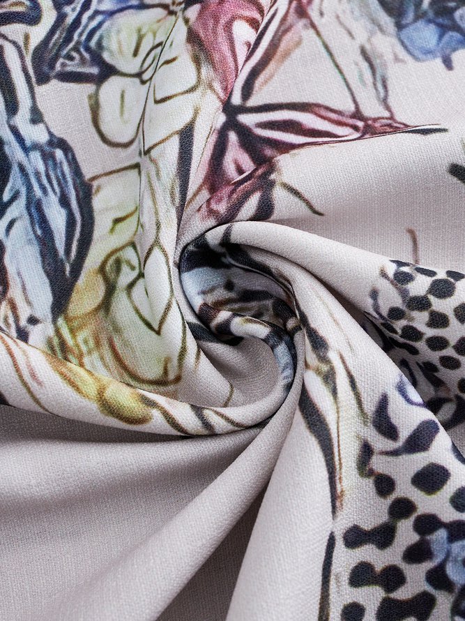 Round Neck Floral Casual Midi Prom Dress