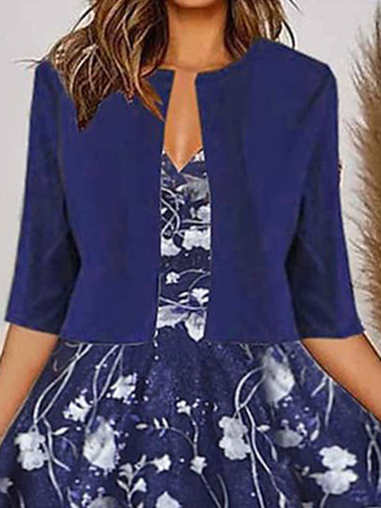 Regular Fit V Neck Elegant Two-Piece Set