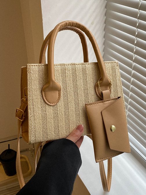 Casual Straw Crossbody Bag Women Vacation Beach Boho