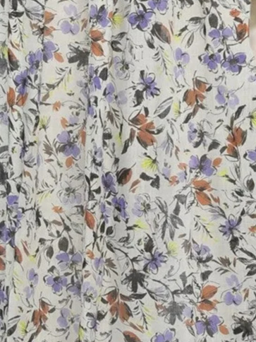 Casual Floral Notched Knitted Dress