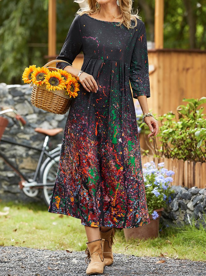 Ombre Regular Fit Casual Long sleeve Dress