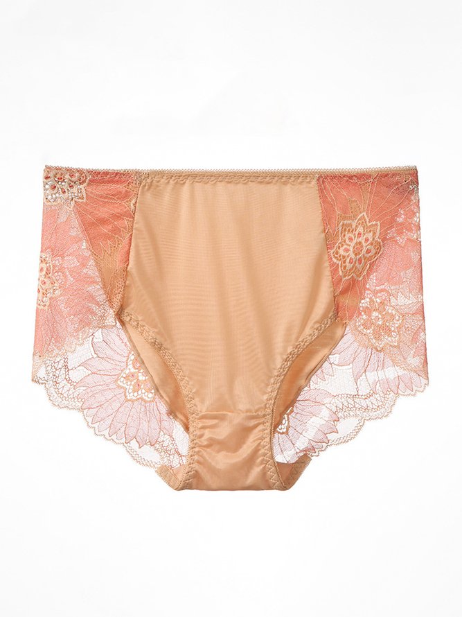 Breathable High Elastic Sexy Exquisite Lace Mid Waist Panties