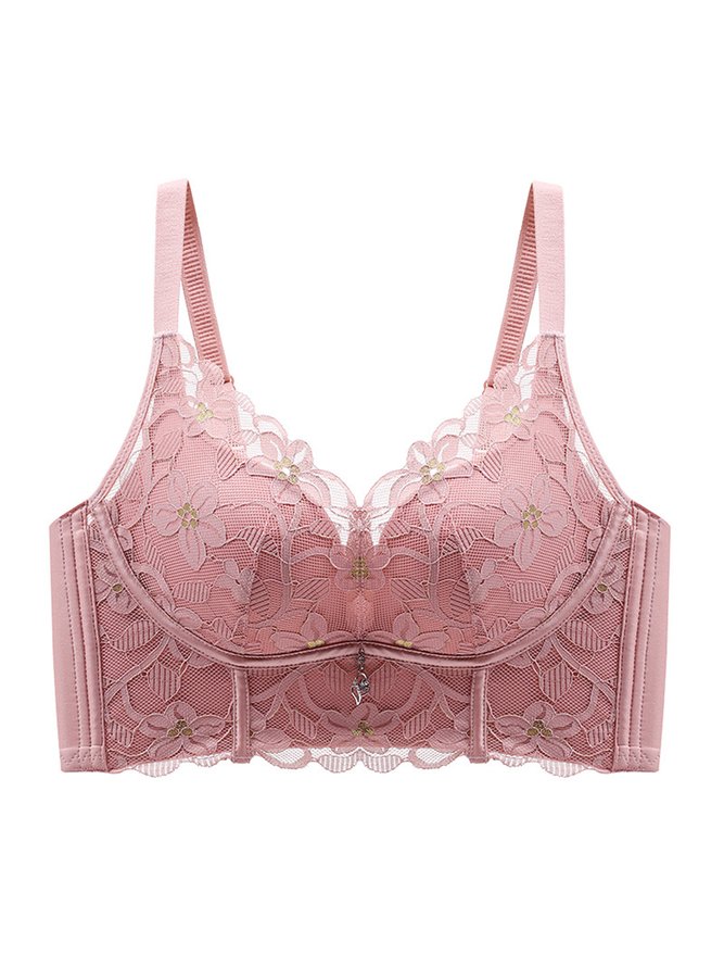 Sexy Lace Push Up Wireless Bra Plus Size