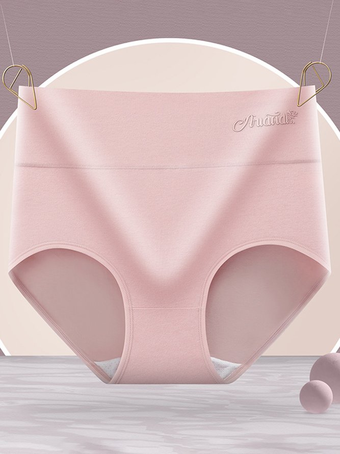 High Waist Cotton Underwear Breathable Abdomen Control Butt Lift Hip Lifting Wormwood Antibacterial Crotch Printed Briefs