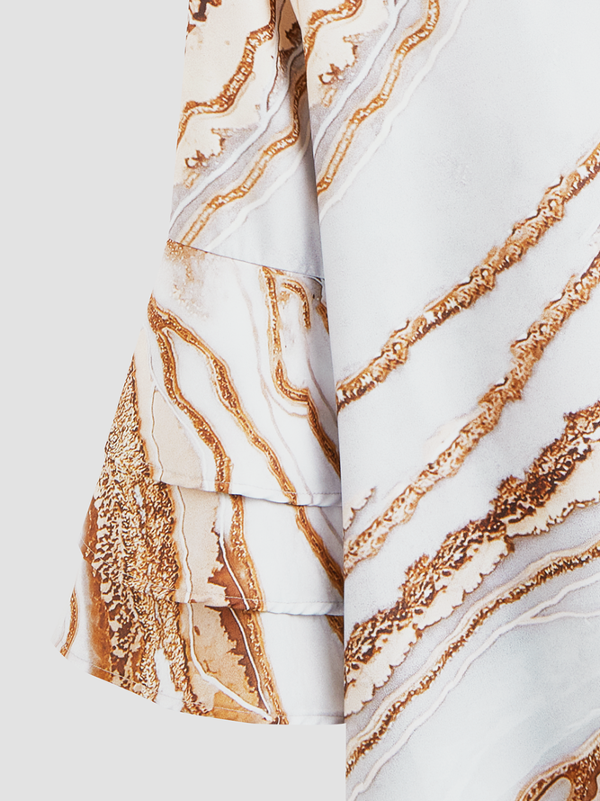 V Neck Abstract Casual Mini Prom Dress