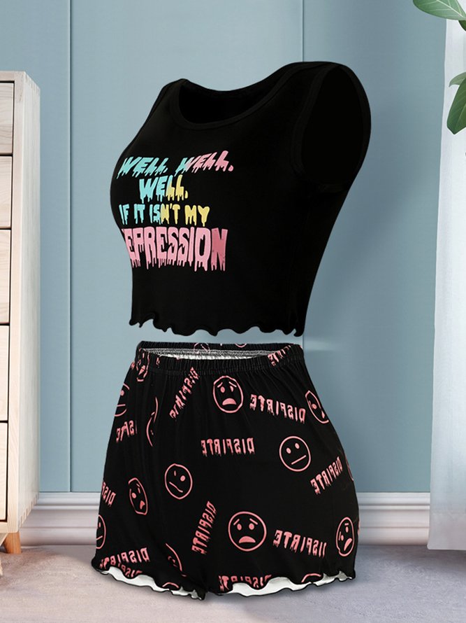 Breathable Comfortable Fashionable Printed Casual Pajama Set