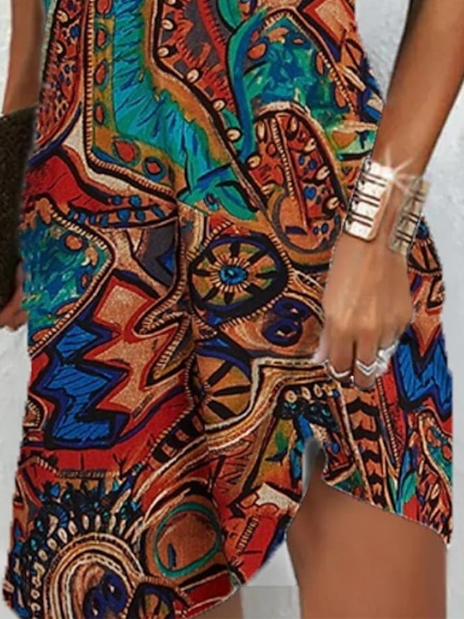 Regular Fit Vacation Ethnic Halter Dress