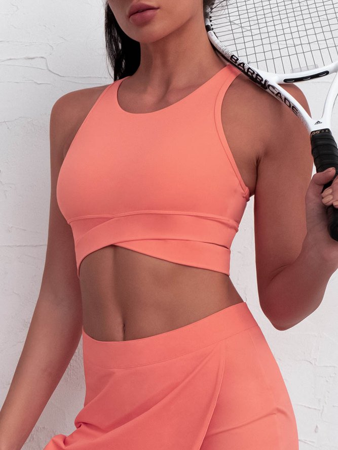 Plain Knitted Sports Sports Bra