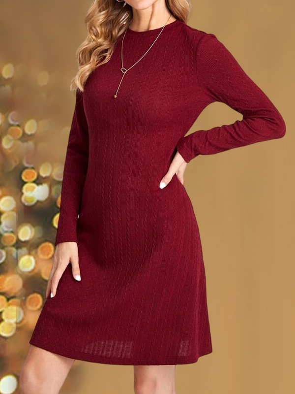 Plain Casual Crew Neck Regular Fit Dress