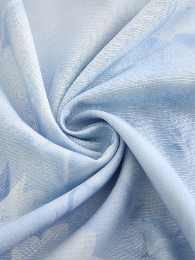 2PCS Round Neck Floral Casual Dress & Cardigan