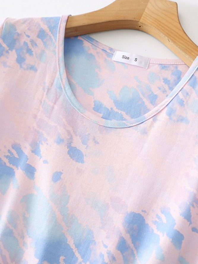 Breathable Comfortable Tie-Dye Loose Casual Nightdress