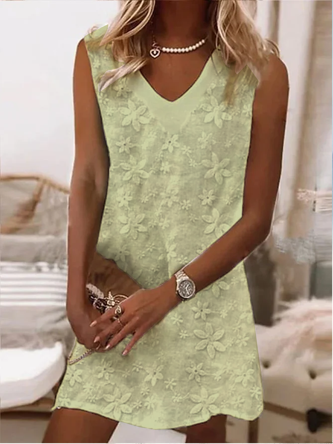 Linen Loose Cotton And Linen Plain Dress