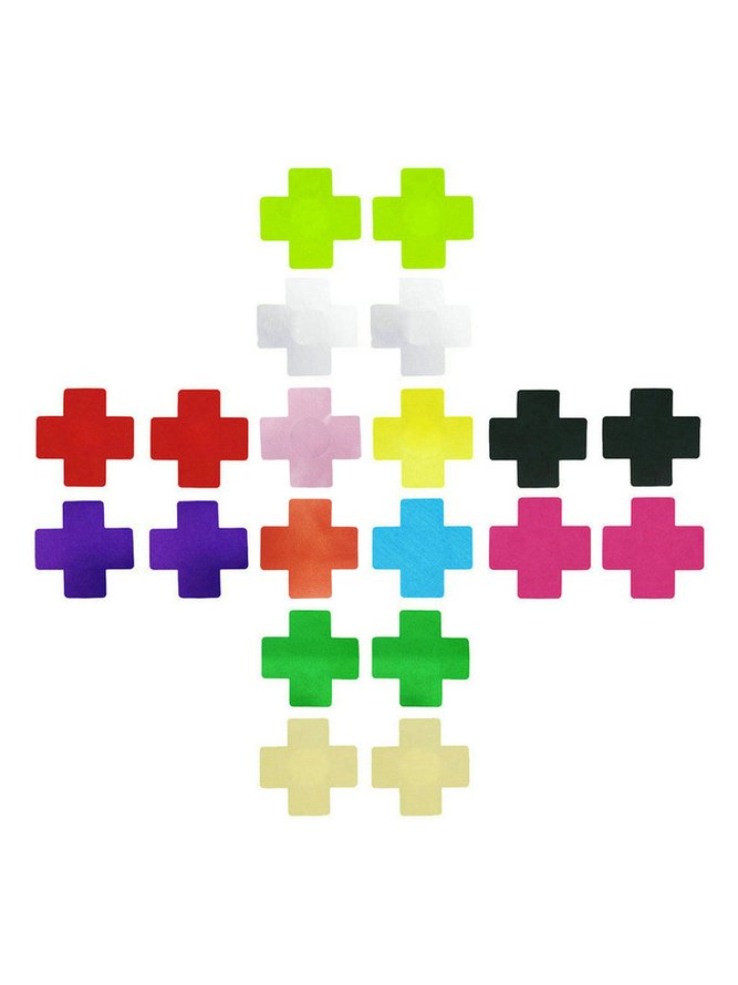 Multicolor Satin Disposable Cross Nipples