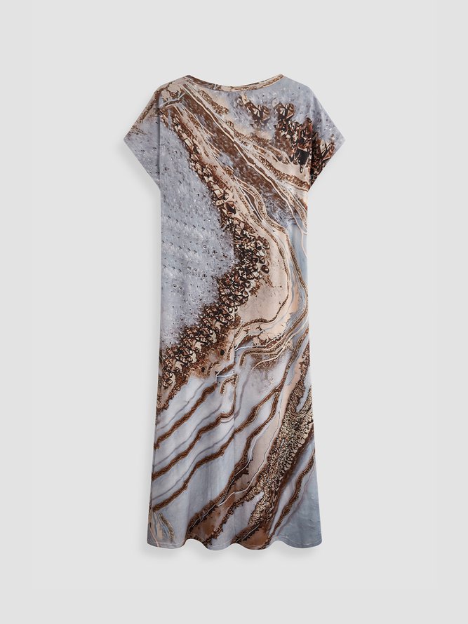 V Neck Ombre Vacation Maxi Dress