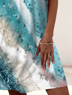 Loose Jersey Casual Crew Neck Dress