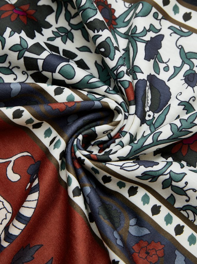 Women's A Line Dress V Neck Tribal Sleeveless Midi Dress