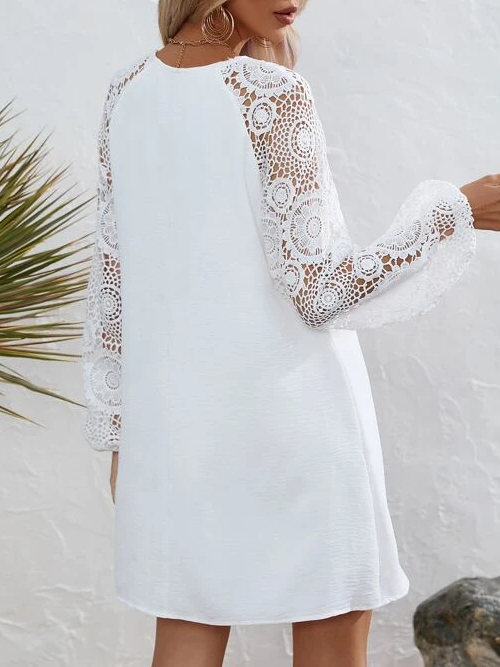 V Neck Simple Plain Dress