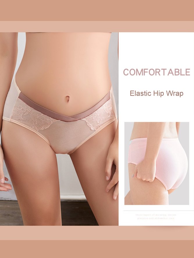 Floral Semi-Casual Lace Low Waist Support Panties