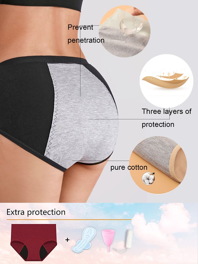 Women's Menstrual Period Briefs Girls Super Soft Postpartum Cotton Panties Underwear