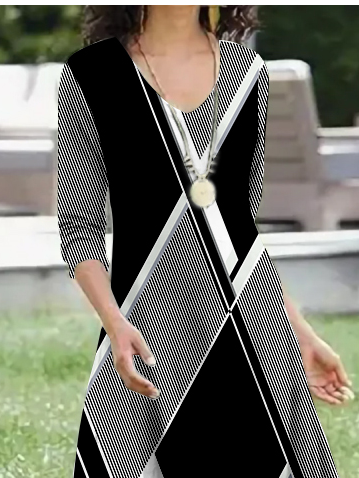 Geometric Casual Regular Fit Dress