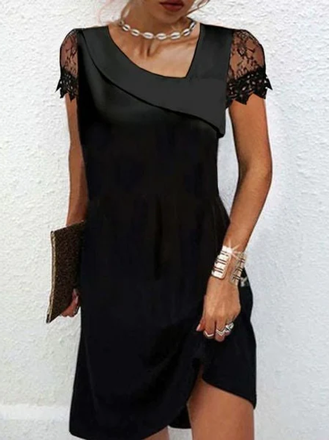 Urban Plain Knitted Asymmetrical Dress