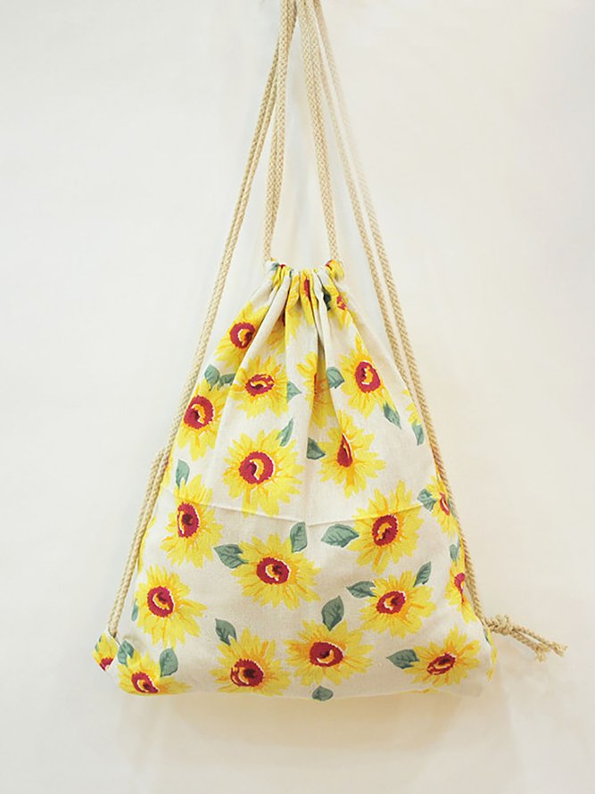 Cotton Drawstring Backpack