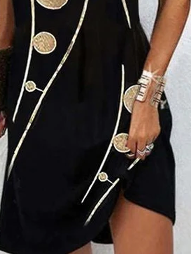 Cool Short Sleeve Black Mini Dress