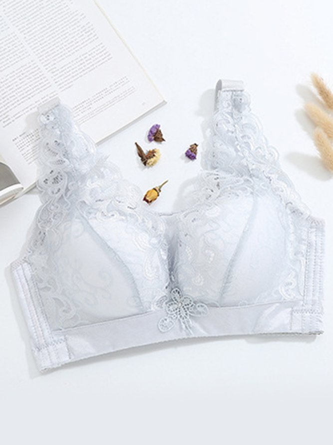 Soft Comfortable Lace Push Up Adjustable Non-Wireless Cotton Bra