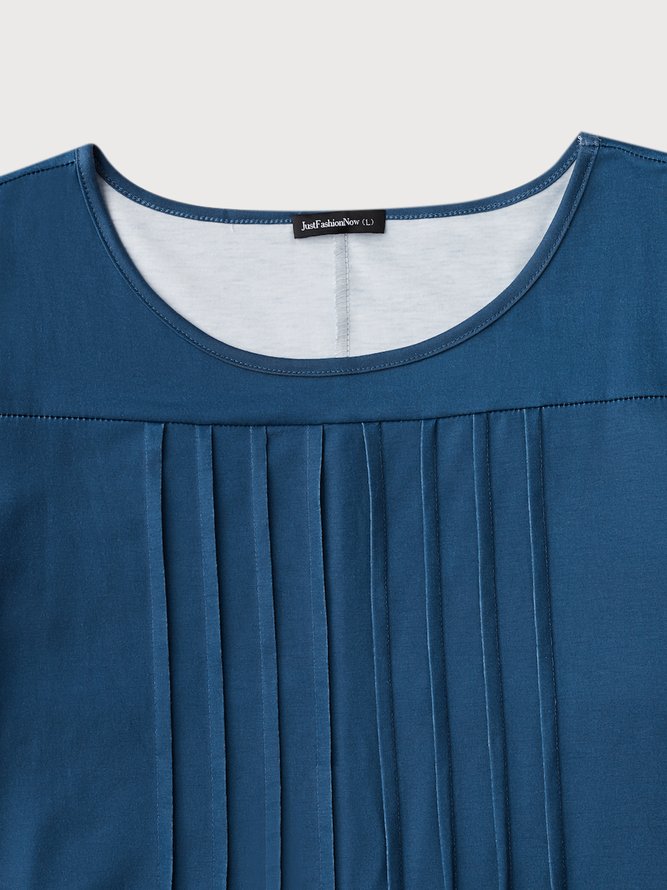 Crew Neck Floral Printed Casual Midi Dresses