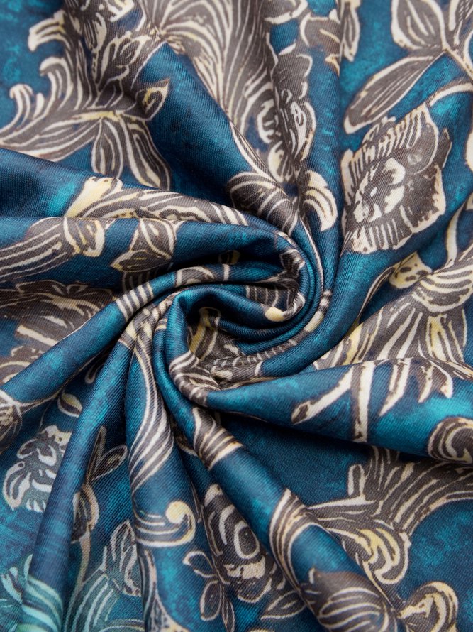 V Neck Casual Ombre Tribal Autumn Natural Loose Dress