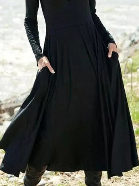 Plain Regular Fit Crew Neck Prom Dress