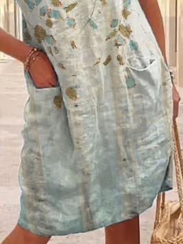 Casual Floral Crew Neck Dress