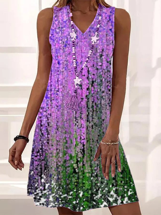 Women's A Line Dress Ombre Shiny Stripe Printed Party Dress