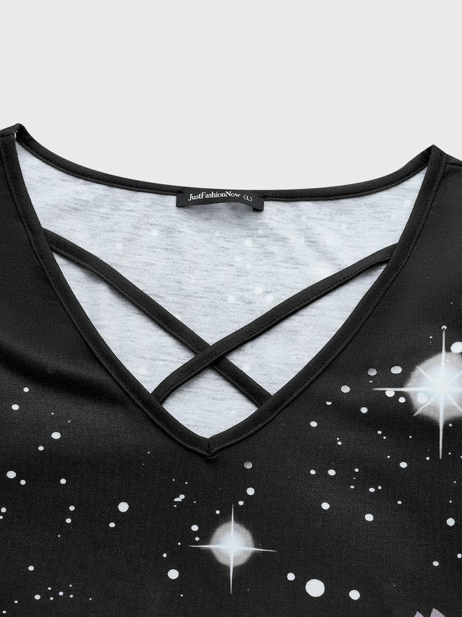 Crew Neck Floral Simple Casual Midi Dress