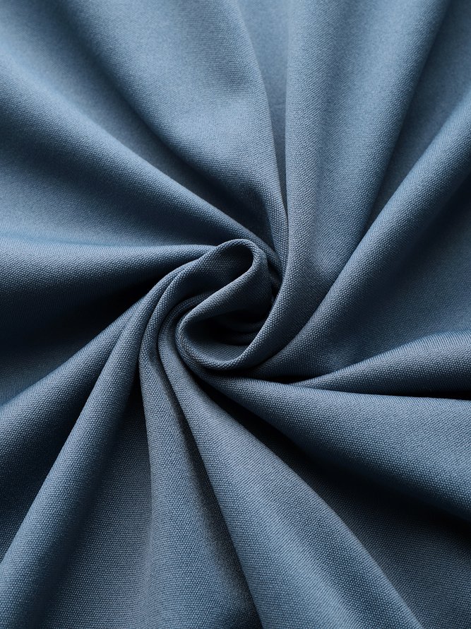 Round Neck Plain Short sleeve Buttoned Casual Midi Dress